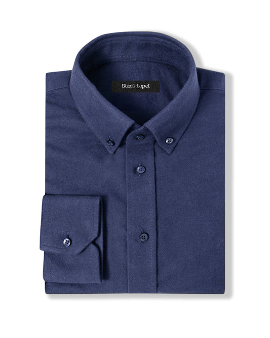 Navy Chamois Flannel Casual Shirt 1