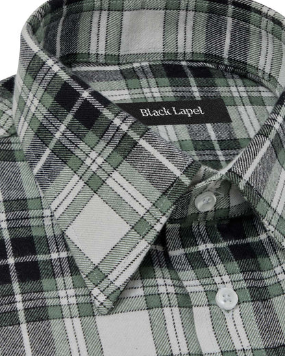 Sage Green Plaid Flannel Shirt 2
