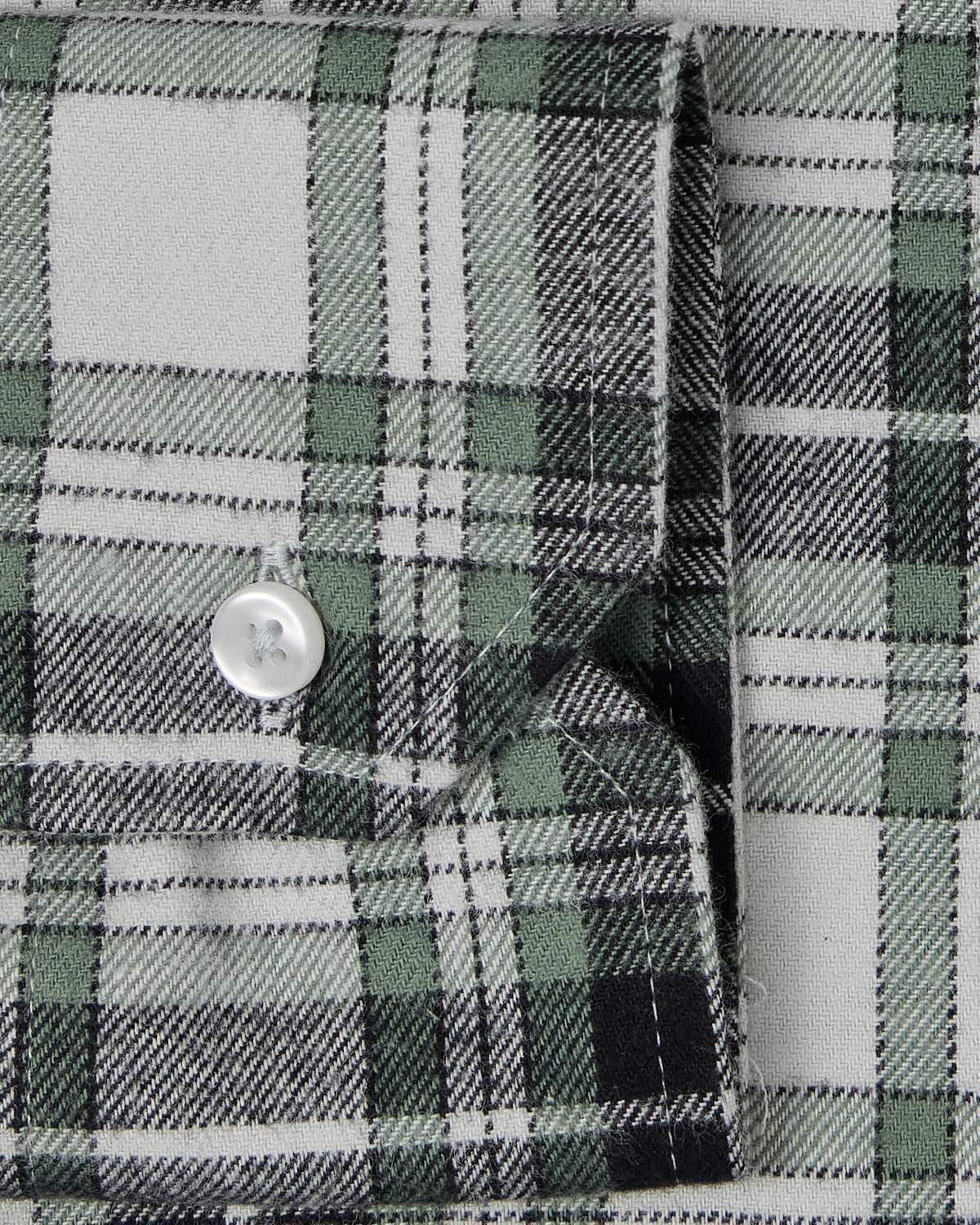 Sage Green Plaid Flannel Shirt 3