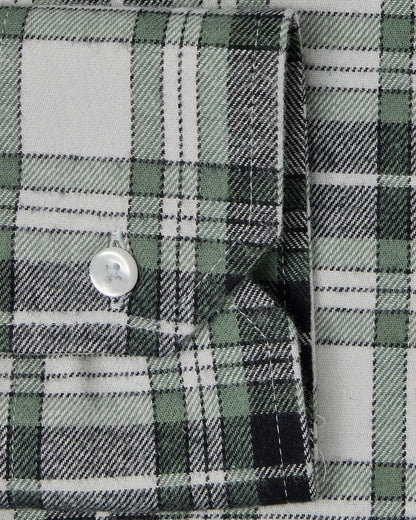 Sage Green Plaid Flannel Shirt 3