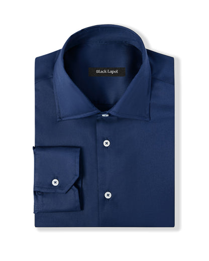 Easy-Care Navy Twill Custom Dress Shirt Easy-Care Navy Twill Custom Dress Shirt