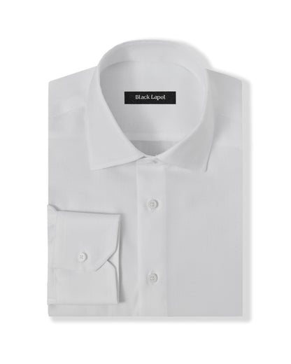 Easy-Care White Herringbone Dress Shirt 1