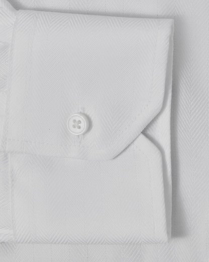 Easy-Care White Herringbone Dress Shirt 3