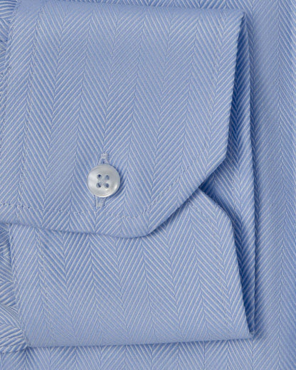 Easy-Care Light Blue Herringbone Dress Shirt 3