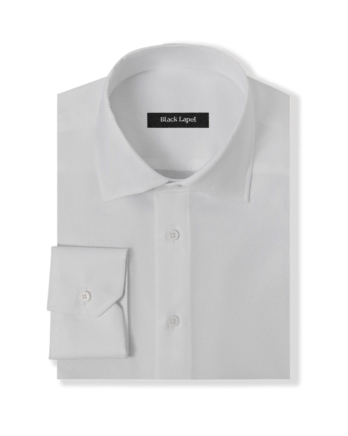 Natural Stretch White Diamond Weave Dress Shirt 1
