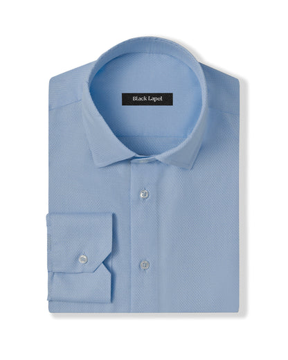Natural Stretch Blue Diamond Weave Dress Shirt 1