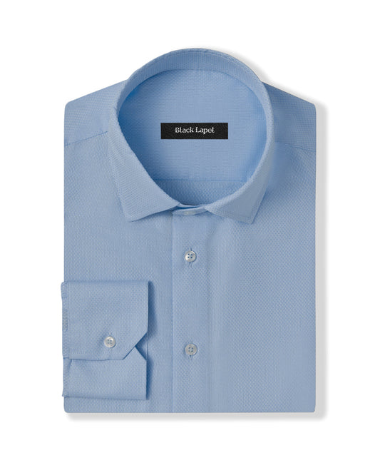 Natural Stretch Blue Diamond Weave Dress Shirt 1