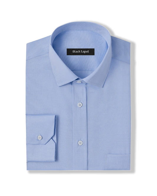 Easy-Care Light Blue Pinpoint Dress Shirt 1