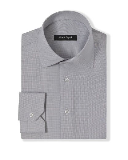 Easy-Care Grey Plain Weave Dress Shirt 1