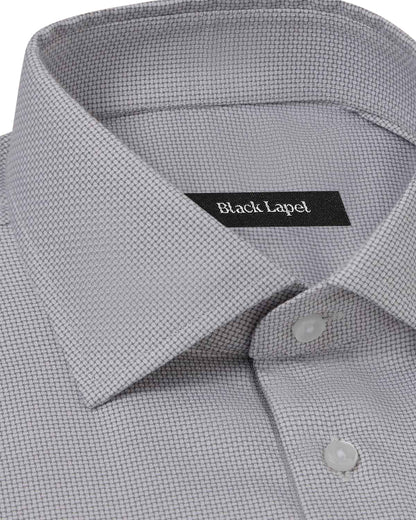 Easy-Care Grey Plain Weave Dress Shirt 2