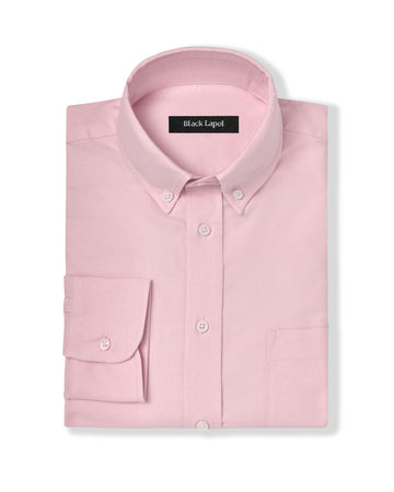 mens blush dress shirt Campus Pink Oxford Custom Dress Shirt – Black Lapel