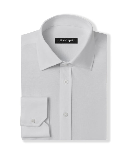 White Performance Pique Knit Shirt 1