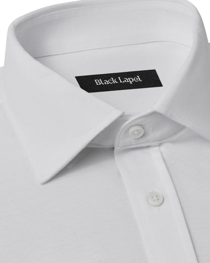 White Performance Pique Knit Shirt 2
