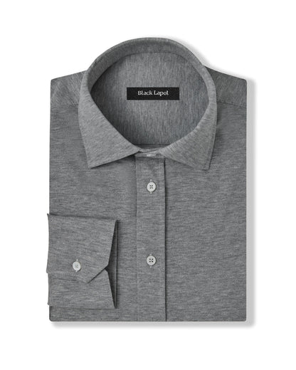Grey Performance Pique Knit Custom Dress Shirt Grey Performance Pique Knit Custom Dress Shirt