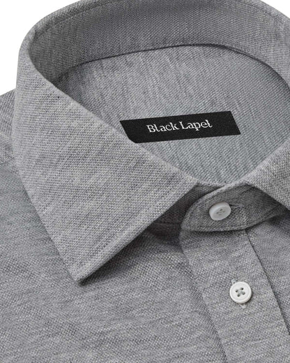Grey Performance Pique Knit Shirt 2