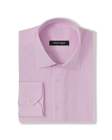 pink mens dress shirt Easy-Care Pink Pinpoint Custom Dress Shirt – Black Lapel