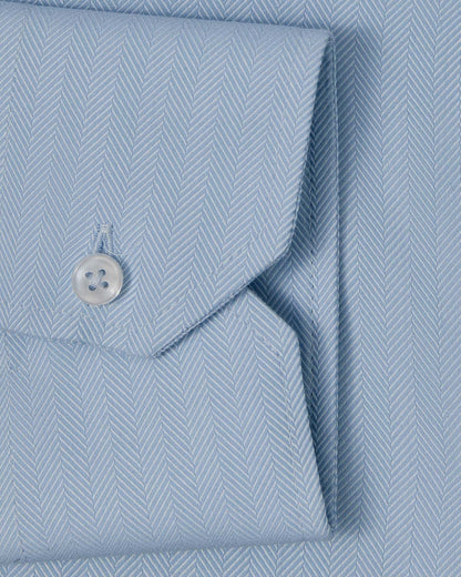 Cornerstone Light Blue Herringbone Dress Shirt 3