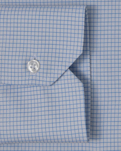 Cornerstone Light Blue Graph Check Dress Shirt 3