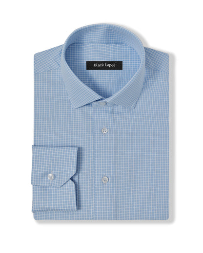 Cornerstone Sky Blue Graph Check Dress Shirt 1