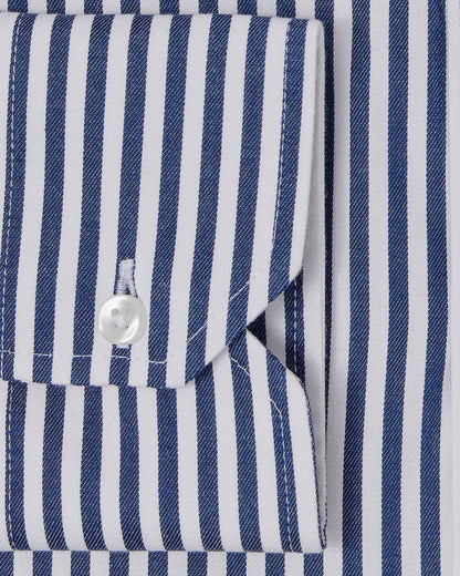 Cornerstone Dark Blue Bengal Stripe Dress Shirt 3