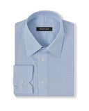 Natural Stretch Blue Graph Check Dress Shirt 1