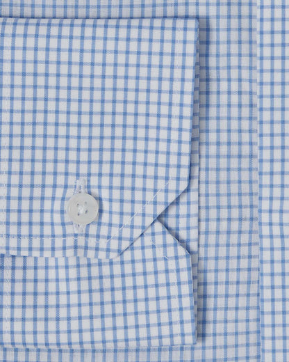 Natural Stretch Blue Graph Check Dress Shirt 3
