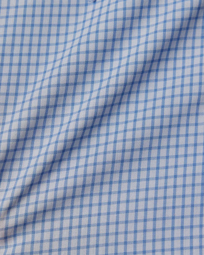 Natural Stretch Blue Graph Check Dress Shirt 4