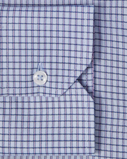 Natural Stretch Pink and Blue Graph Check Dress Shirt 3