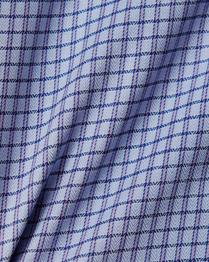 Natural Stretch Pink and Blue Graph Check Dress Shirt 4