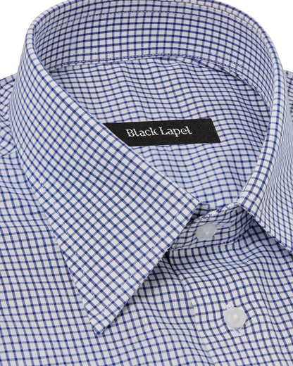 Natural Stretch Navy Graph Check Dress Shirt 2