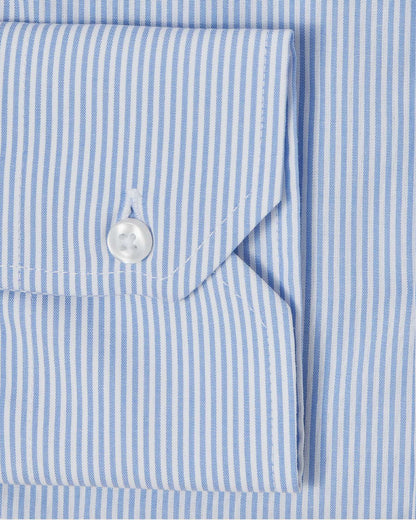 Easy-Care Light Blue Bar Stripe Dress Shirt 3
