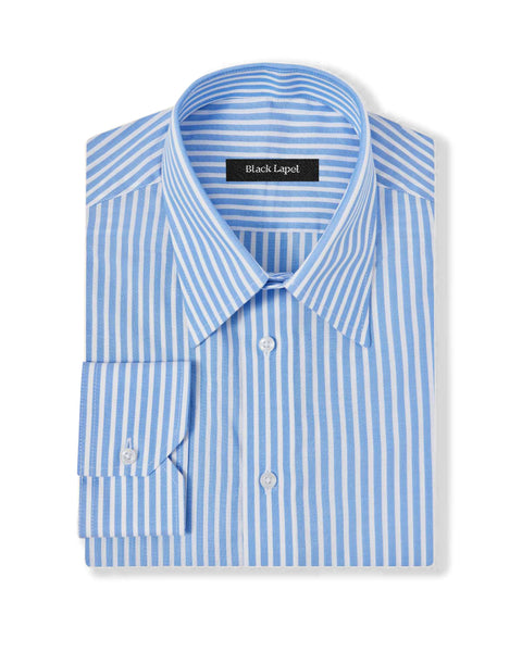 Natural Stretch Sky Blue Stripe Custom Dress Shirt