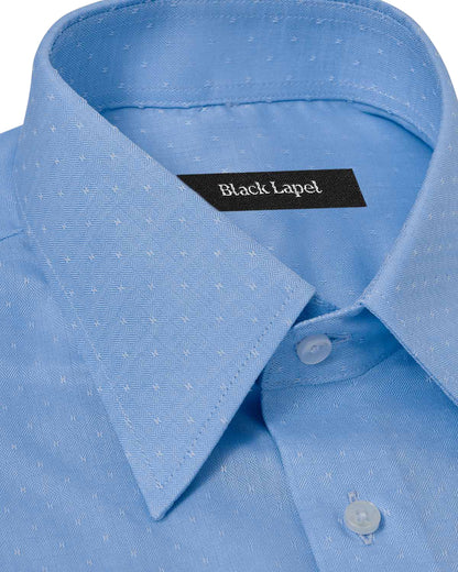 Natural Stretch Light Blue Ditsy Print Dress Shirt 2