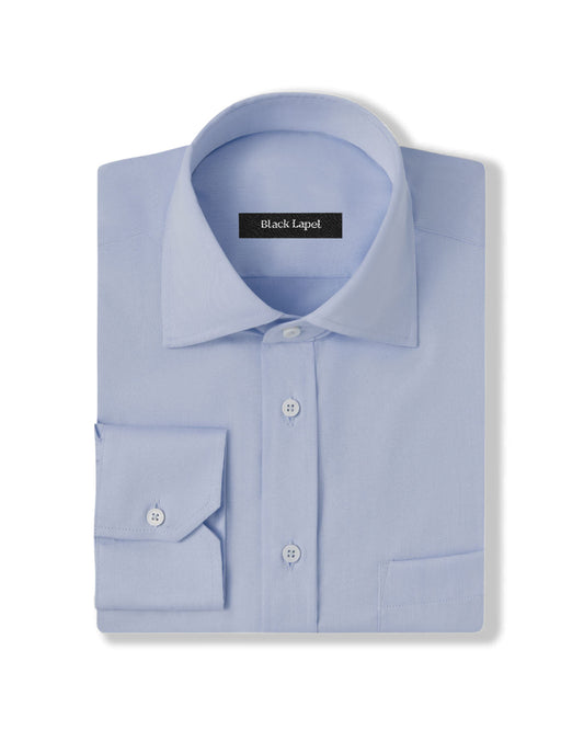 Easy-Care Light Blue Fine Twill Dress Shirt 1