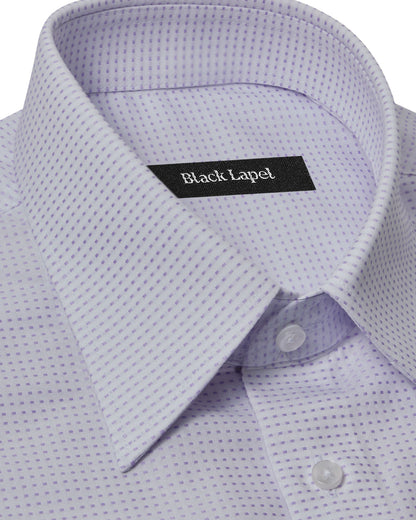 Easy-Care Lavender Square Weave Dress Shirt 2