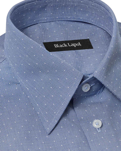 Easy-Care Blue Dot Weave Dress Shirt 2