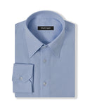 Easy-Care Light Blue Diamond Weave Dress Shirt 1