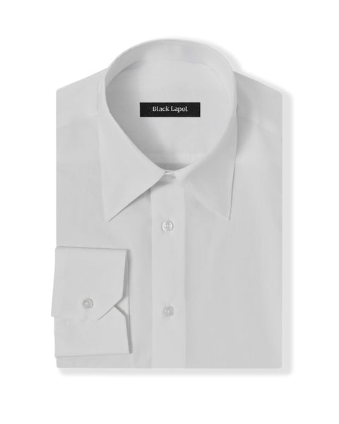 white and black dress shirt White Poplin Dress Shirt