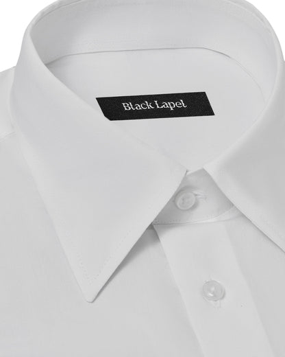 black and white dress shirt White Poplin Dress Shirt