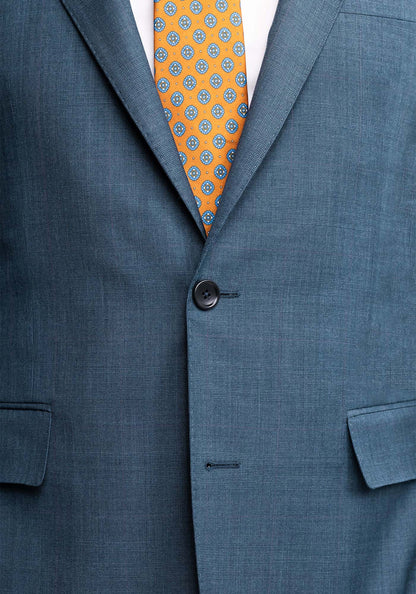 Teal Glen Plaid Merino Suit