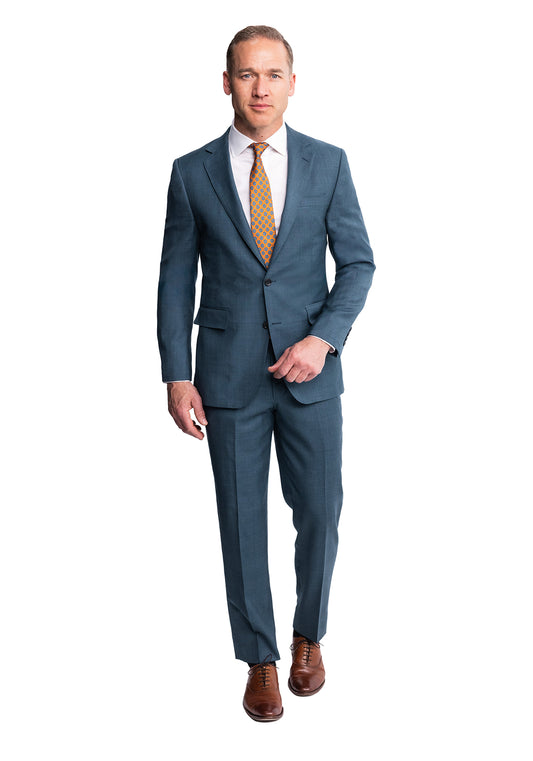 Teal Glen Plaid Merino Suit