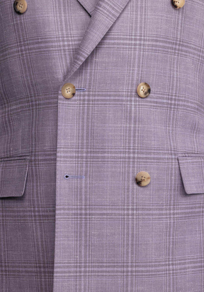 Mauve Wool Silk Linen Blazer