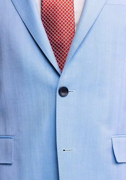 Light Blue Herringbone Wool Blazer