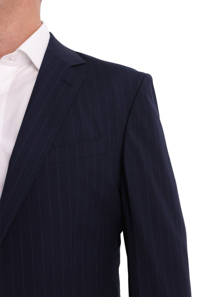 Blue-on-Blue Pinstripe Stretch Fresco Blazer-4