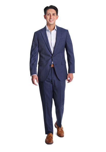 Slate Blue Chalk Stripe Flannel Blazer-2