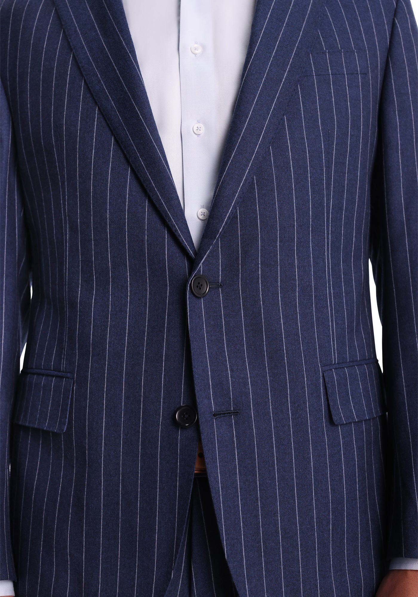Slate Blue Chalk Stripe Flannel Blazer-3