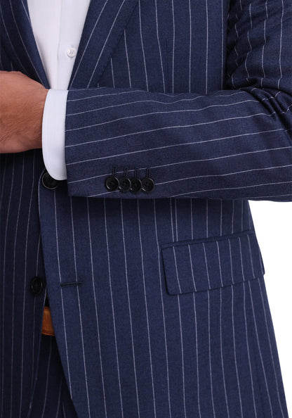 Slate Blue Chalk Stripe Flannel Blazer-5