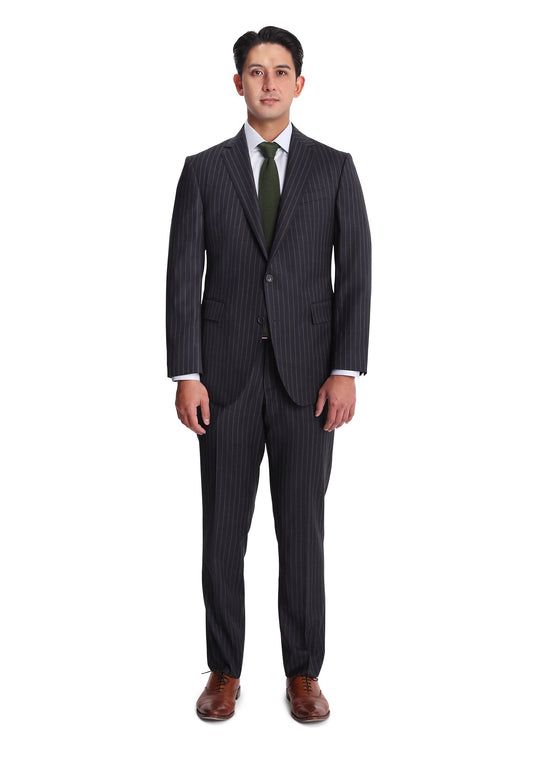 Stretch Charcoal Chalkstripe Blazer-1