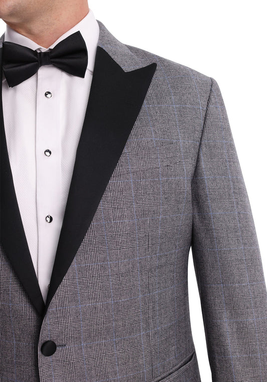 Black & White Glen Plaid Flannel Blazer-3