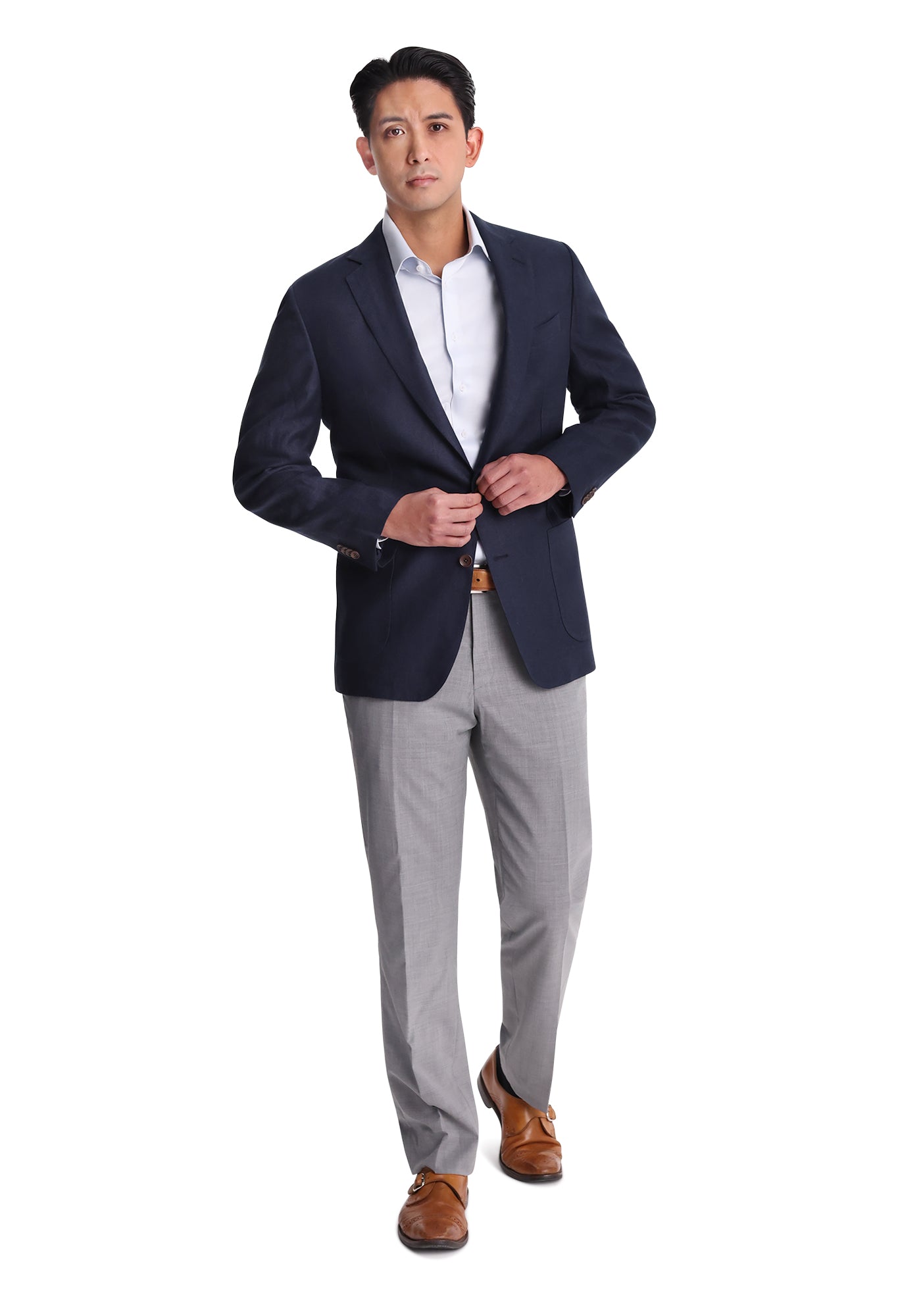 Navy Linen Blazer-2